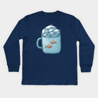 Goldfish cup Kids Long Sleeve T-Shirt